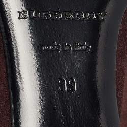 Pre Owned Burberry Burgundy Suede Mawdesley Pointed Toe Pumps Size 39