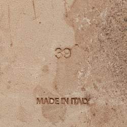 Pre Owned Burberry Black/Beige House Check Fabric Grace Ballerina Flats Size 39