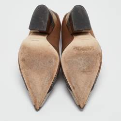 Pre Owned Burberry Beige House Check Fabric Bierfield Pumps Size 38