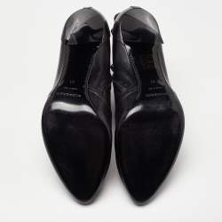 Pre Owned Burberry Black Leather Studded Accents Ankle Booties Size 41