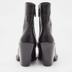 Burberry Black Leather Ankle Boots Size 39
