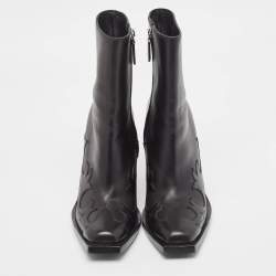 Burberry Black Leather Ankle Boots Size 39