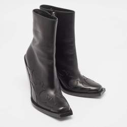 Burberry Black Leather Ankle Boots Size 39