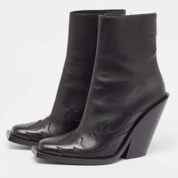Burberry Black Leather Ankle Boots Size 39