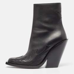 Burberry Black Leather Ankle Boots Size 39