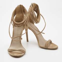 Burberry Beige Suede Strappy Open Toe Sandals Size 36