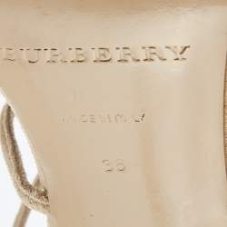 Burberry Beige Suede Strappy Open Toe Sandals Size 36