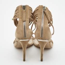 Burberry Beige Suede Strappy Open Toe Sandals Size 36