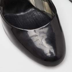 Burberry Black Patent Leather Round Toe Pumps Size 40