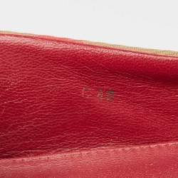 Pre Owned Burberry Burgundy/Beige Leather And Nova Check Canvas Buckle Detail Ballet Flats Size 40
