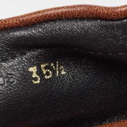 Burberry Brown Nova Check Canvas and Leather Scrunch Ballet Flats Size 35.5