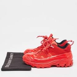 Burberry Red Nylon and Rubber Arthur Sneakers Size 38