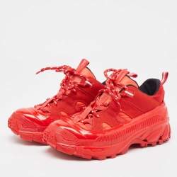 Burberry Red Nylon and Rubber Arthur Sneakers Size 38