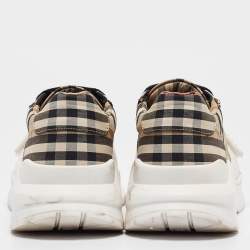 Burberry Beige/White House Check Fabric Regis Low Top Sneakers Size 39