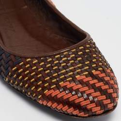 Burberry Multicolor Woven Leather Ballet Flats Size 38.5