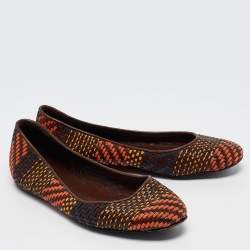 Burberry Multicolor Woven Leather Ballet Flats Size 38.5