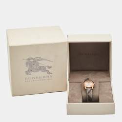 Burberry Rose Gold PVD Coated Stainless Steel Canvas Leather The City BU9236 Women's Wristwatch 26 mm