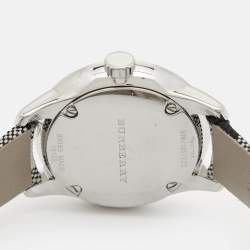 Burberry Silver Stainless Steel Leather Canvas The Classic BU10103 Women's Wristwatch 32 mm
