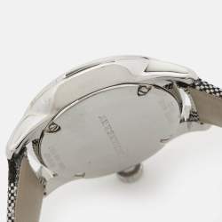 Burberry Silver Stainless Steel Leather Canvas The Classic BU10103 Women's Wristwatch 32 mm