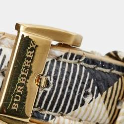 Burberry Champagne Yellow Gold Plated Stainless Steel Leather The City BU9219 Women's Wristwatch 26 mm 