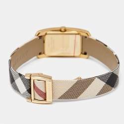 Burberry Champagne Gold Plated Stainless Steel Canvas The Pioneer BU9509 Women's Wristwatch 20 mm