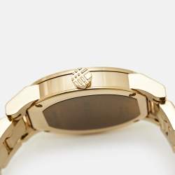 Pre Owned Burberry Champagne Dial Gold Plated Stainless Steel The City Bu9134 Women's Wristwatch 34 mm