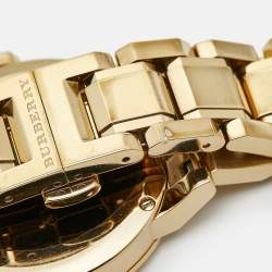 Pre Owned Burberry Champagne Dial Gold Plated Stainless Steel The City Bu9134 Women's Wristwatch 34 mm