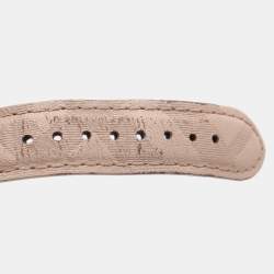 مملوكة مسبقًا Burberry Beige Rose Gold Plated Stainless Steel Leather BU9014 Women's Wristwatch 34.5 mm