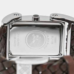 Pre Owned Burberry BU1105 Cream Dial Stainless Steel Leather Women's Wristwatch 25 mm