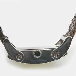 Pre Owned Burberry BU1105 Cream Dial Stainless Steel Leather Women's Wristwatch 25 mm