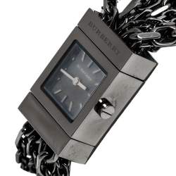 Pre Owned Burberry Black PVD Coated Stainless Steel Chain BU5601 Women's Wristwatch 20 mm