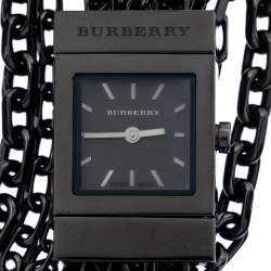 Pre Owned Burberry Black PVD Coated Stainless Steel Chain BU5601 Women's Wristwatch 20 mm