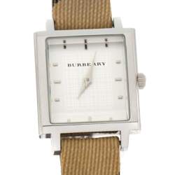 Burberry White Stainless Steel Nova Check BU2016 Women's Wristwatch 26 MM