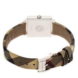 Burberry White Stainless Steel Nova Check BU2016 Women's Wristwatch 26 MM