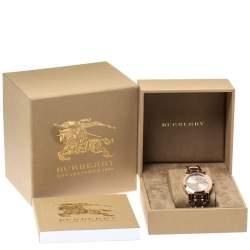 Pre Owned Burberry Rose Gold Tone Stainless Steel The City BU9109 Women's Wristwatch 35 mm