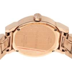 Pre Owned Burberry Rose Gold Tone Stainless Steel The City BU9109 Women's Wristwatch 35 mm