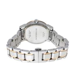 Pre Owned Burberry Silver Two-Tone Stainless Steel BU9105 Women's Wristwatch 34 mm