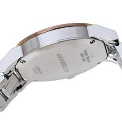 Pre Owned Burberry Silver Two-Tone Stainless Steel BU9105 Women's Wristwatch 34 mm