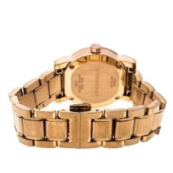 Pre Owned Burberry Silver Rose Gold Tone Stainless Steel BU9204 Women's Wristwatch 26.50 mm