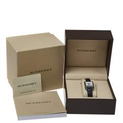 Burberry Silver Stainless Steel and Leather Nova Check BU2003 Women's Wristwatch 24 mm