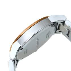 Pre Owned Burberry Silver White Two Tone Stainless Steel BU9105 Women's Wristwatch 34 mm