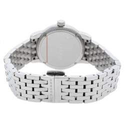 Pre Owned Burberry White Stainless Steel The Utilitarian BU7856 Women's Wristwatch 30 MM