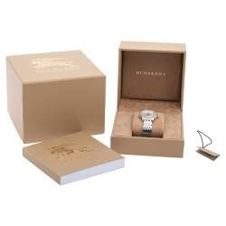 Pre Owned Burberry White Stainless Steel The Utilitarian BU7856 Women's Wristwatch 30 MM