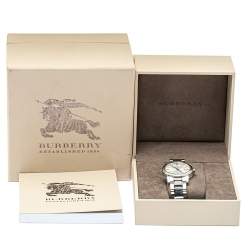 Pre Owned Burberry Silver Stainless Steel BU9100 Women's Wristwatch 34 mm