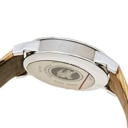 Pre Owned Burberry White Stainless Steel Nova Check BU1387 Women's Wristwatch 28 mm