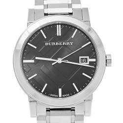 Pre Owned Burberry Black Stainless Steel The City BU9001 Unisex Wristwatch 38 mm