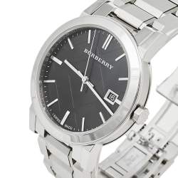 Pre Owned Burberry Black Stainless Steel The City BU9001 Unisex Wristwatch 38 mm