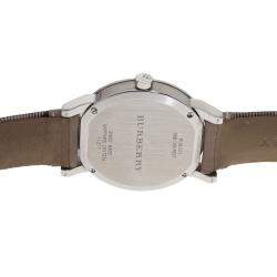 Pre Owned Burberry Cream Stainless Steel Heymarket Women's Wristwatch 38MM