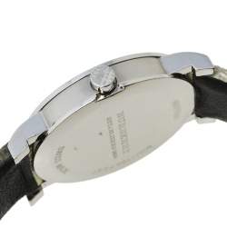Pre Owned Burberry White Stainless Steel Smoked Check BU1798 Women's Wristwatch 38 mm