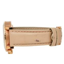 Burberry Beige Rose Gold Plated Stainless Steel Leather BU9704 Unisex Wristwatch 38 mm